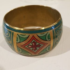 Beautiful enamel cuff bracelet 8 inches around